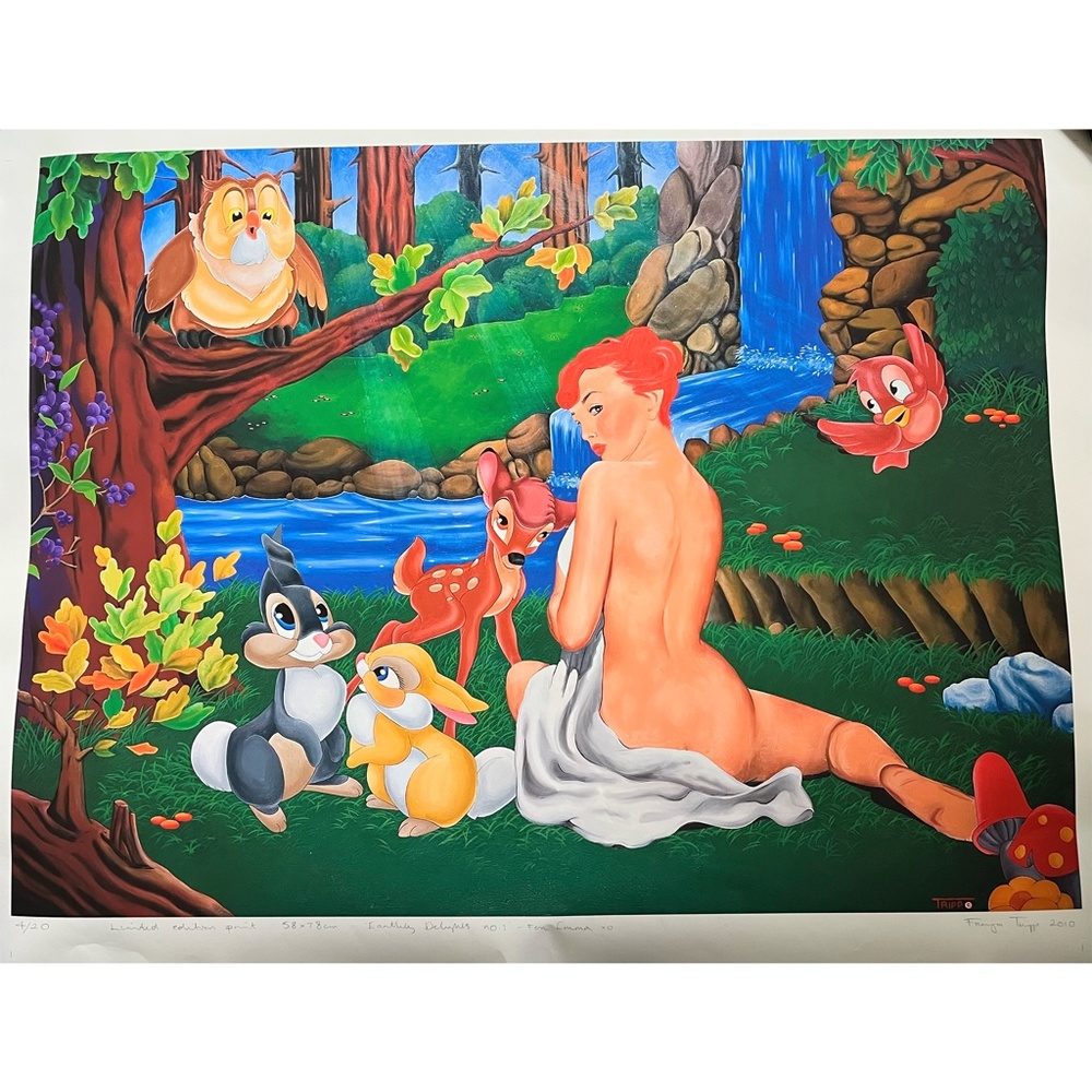 Freya Tripp 'Garden of Earthly Delights' pop art nude painting (print)